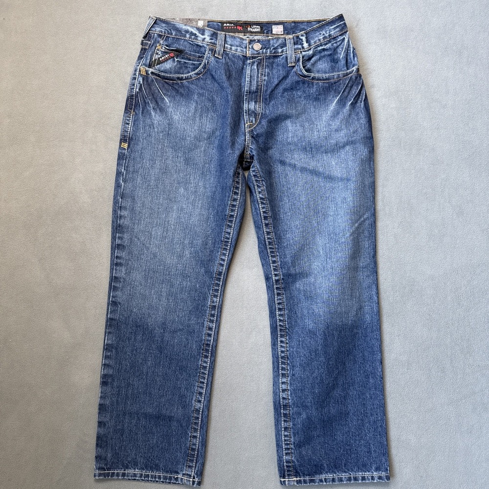 Ariat Jeans Mens 36x30 Blue Flame Resistant M3 Loose Straight Workwear Denim NWT